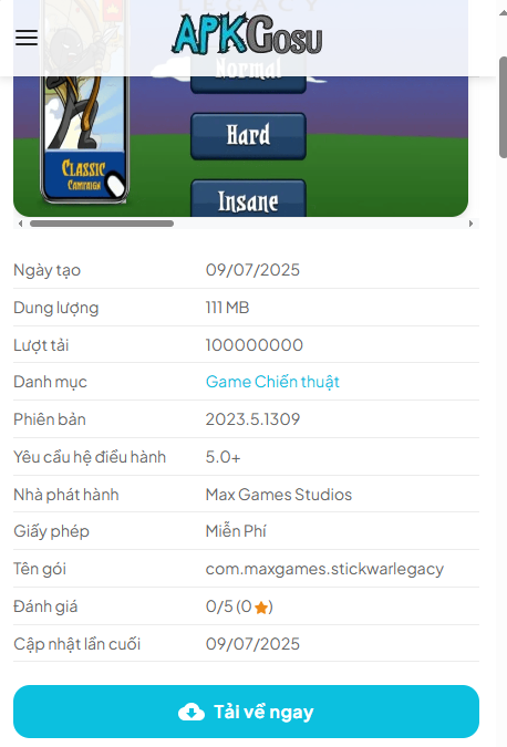 Hướng Dẫn Tải Và Cài Đặt Miễn Phí Hack Stick War: Legacy Mod 99999999 Mới Nhất
